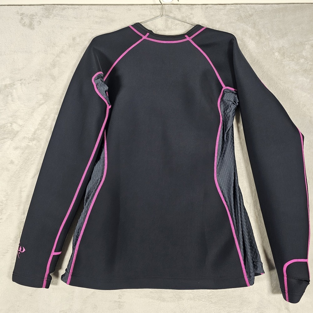 Kutting Weight Sauna Workout Shirt Women XL Neoprene Blend Mesh Panels Zip Hem - Picture 3 of 4